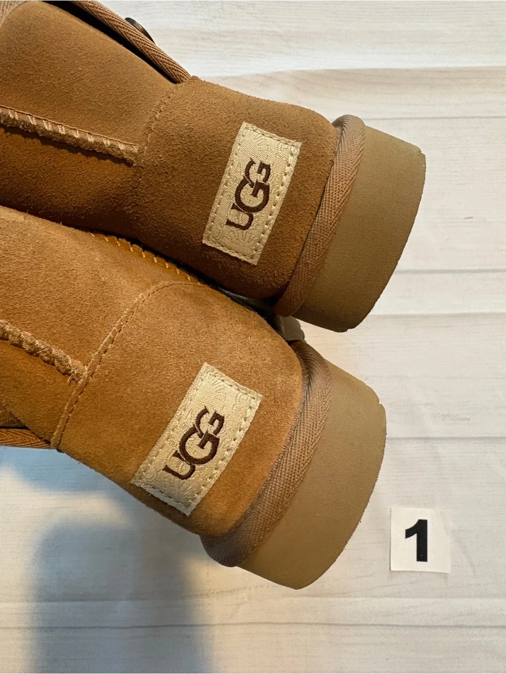 UGG Chestnut Suede Shearling-Lined Short Boot Slippers